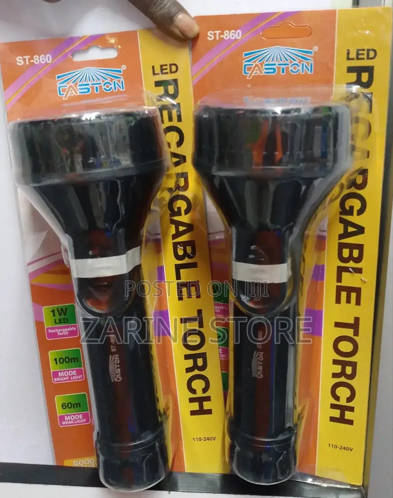 Led Rechargeable Torch ST-860 Bright Light Upto 100m
