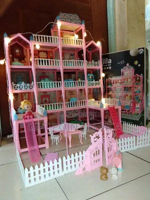 379 Pieces Real Doll House for Kids With Lights