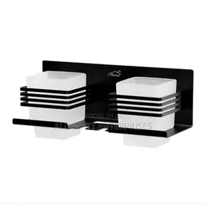 Black Double Tooth Brush Holder