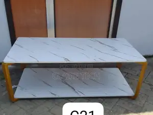White Strong MDF Marble Effect Executive Table