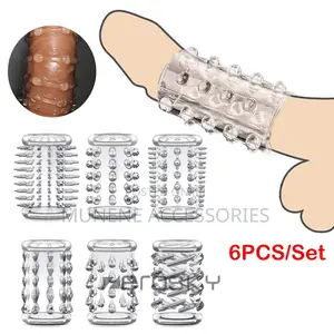 6pc Stretchy Stay Hard Cock Power Penis Sleeve Set of 6pcs C