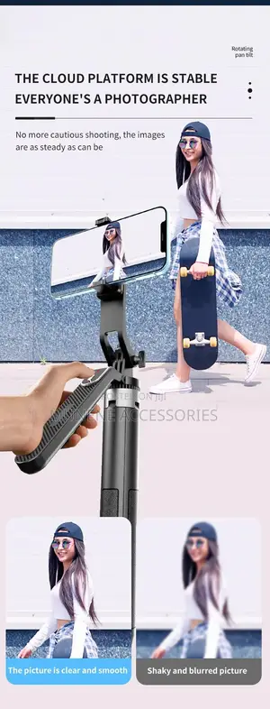 2.2M Selfie Stick Tripod Stand 360° Rotating Balance Handle