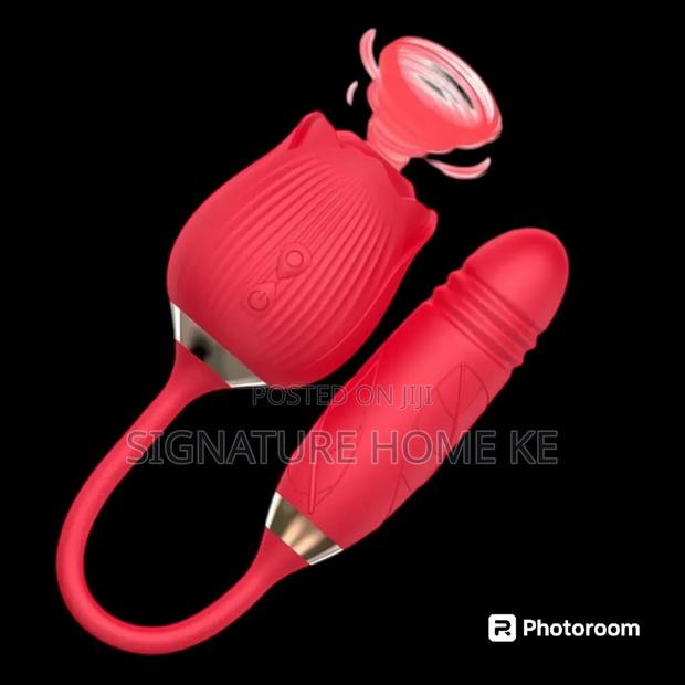 2 in 1 Rose for Clitorial Stimulation Plus Thrusting Dildo