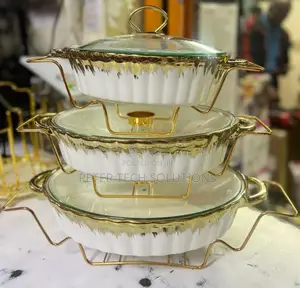 6 PCS Ceramic Chaffing Dishes 3.5 LTRS , 2.8 LTTS and 2 LTTS