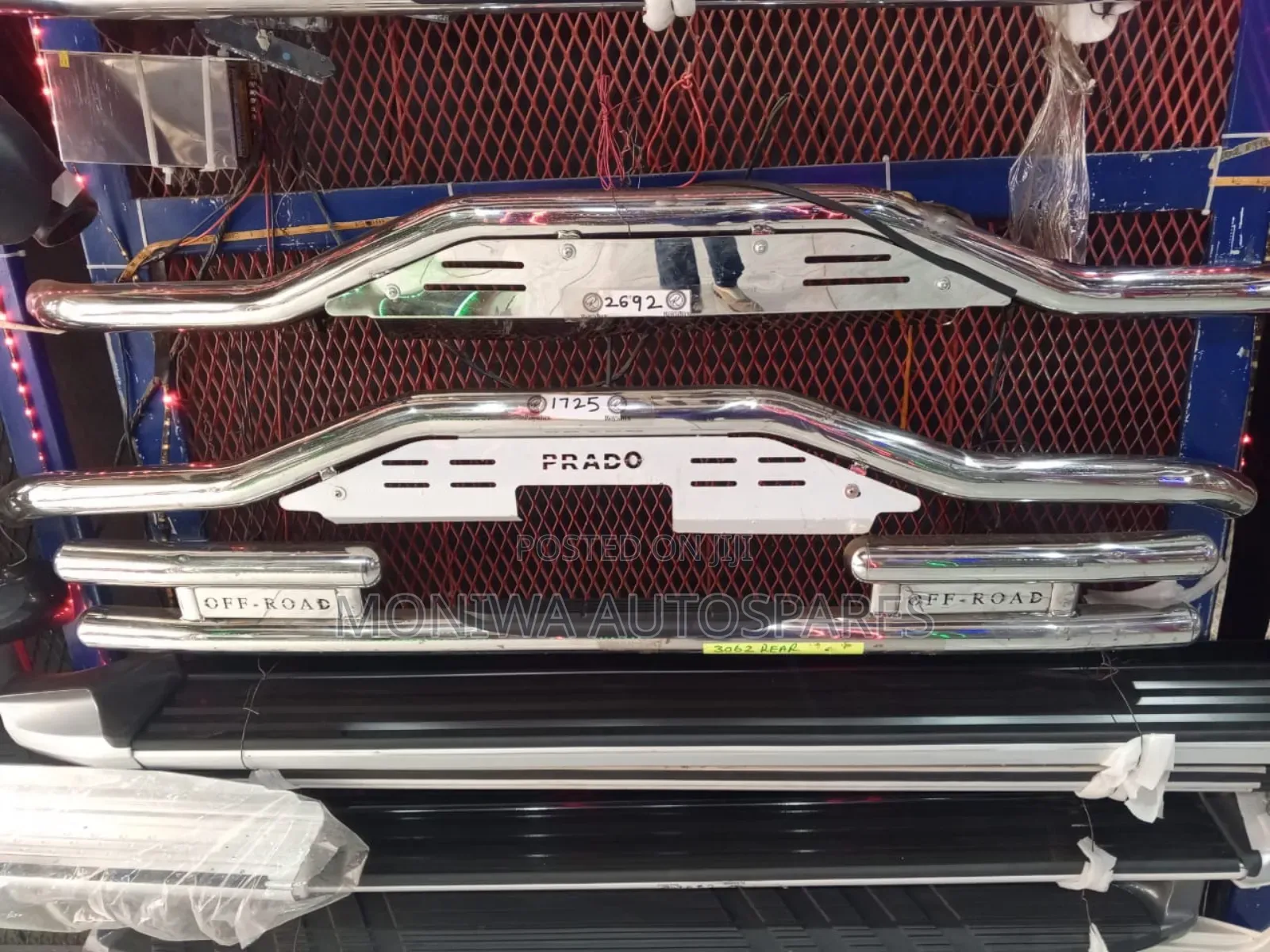 Chrome Rear Bull Bar Toyota Prado
