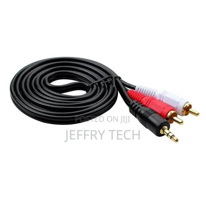 1.5m Full Copper 3.5mm to Double Lotus Audio Cable AV 1 in 2