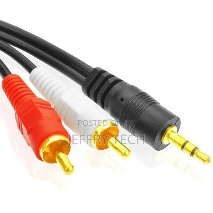 1.5m Full Copper 3.5mm to Double Lotus Audio Cable AV 1 in 2