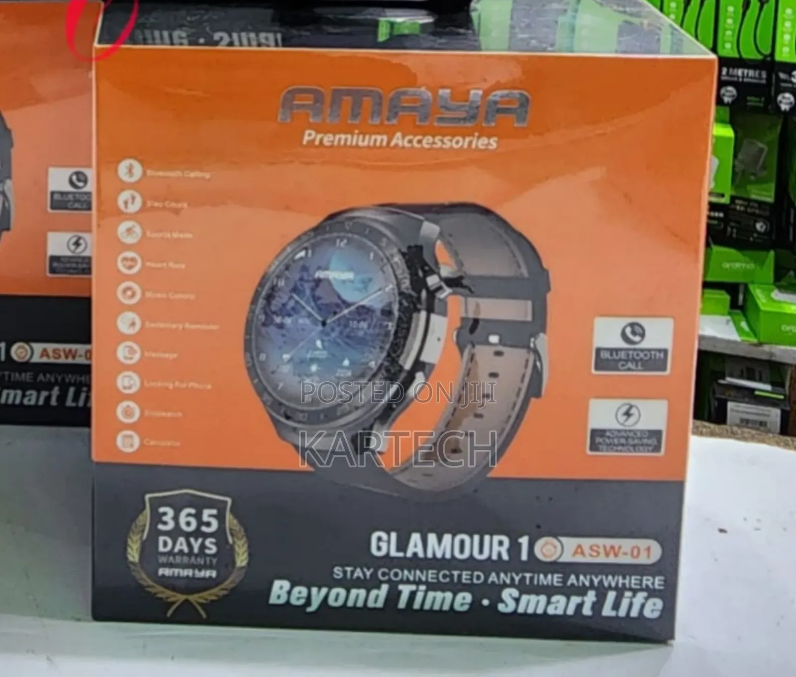 Amaya Glamour 1 Brown Smart Watch With Bluetooth Calling