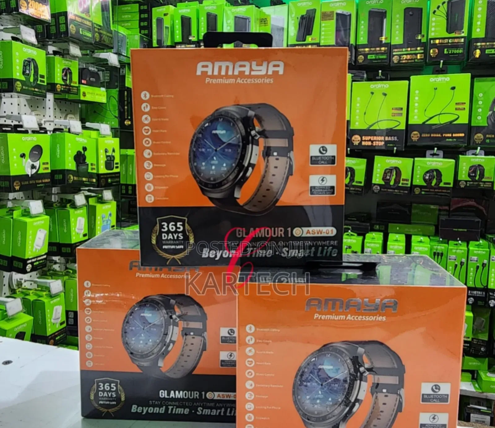 Amaya Glamour 1 Brown Smart Watch With Bluetooth Calling