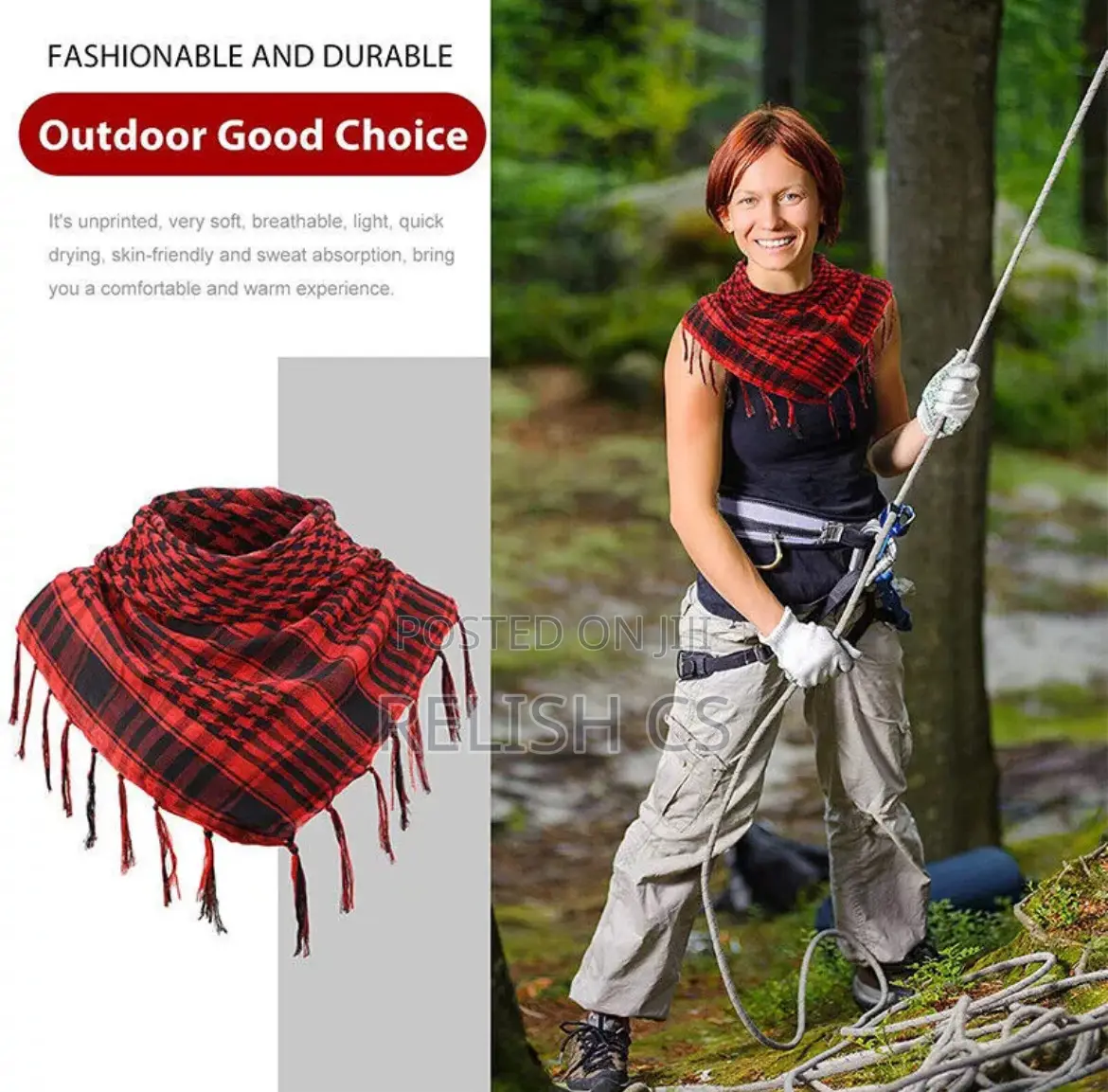 Premium Cotton Shemagh/Arafat/Hiking Scarf
