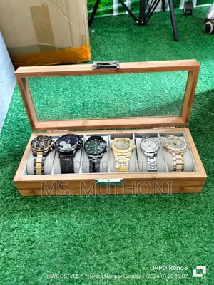 Quality 6 Slots Wooden Watch Organizer