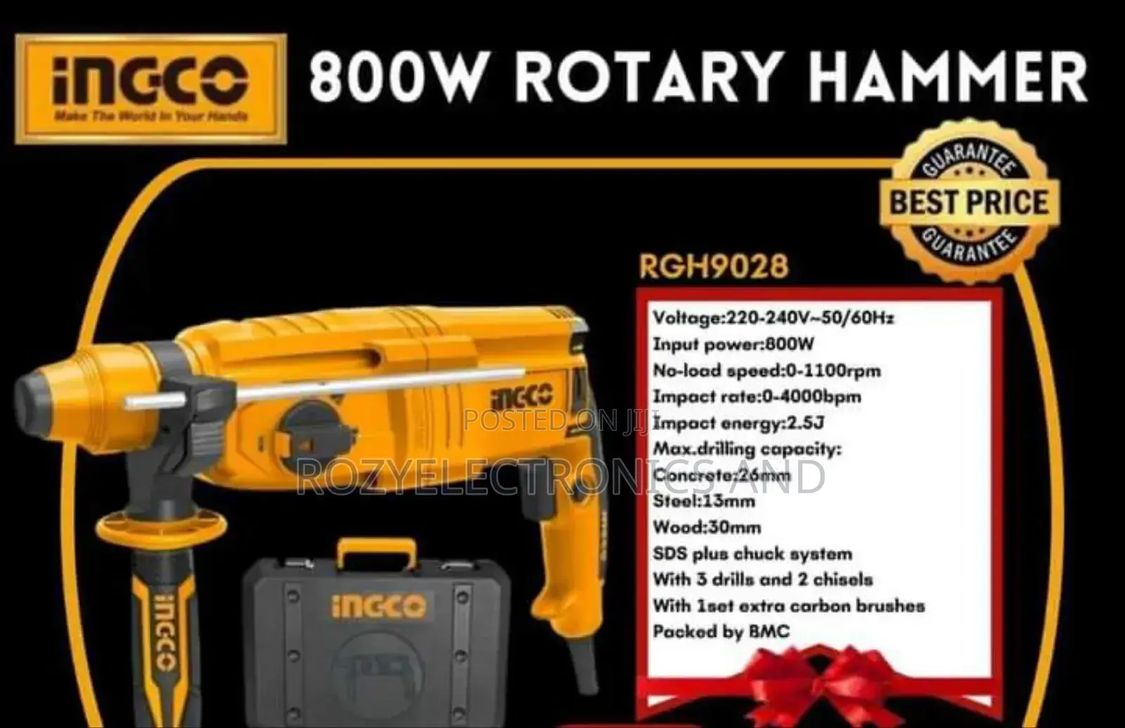 Incco 800watts Rotary Hammer Drill