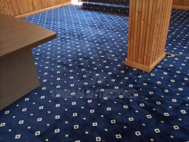 Executive Navy Blue Pattern Carpet