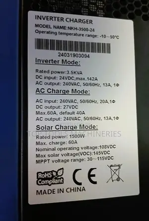 3.5 Kva 24 Volts SNADI Solar Hybrid Inverter
