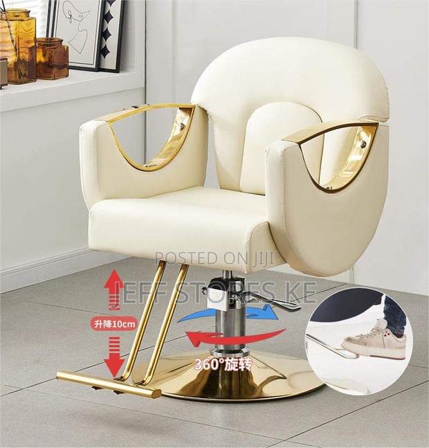 360° White Gold Styling Chair - main view
