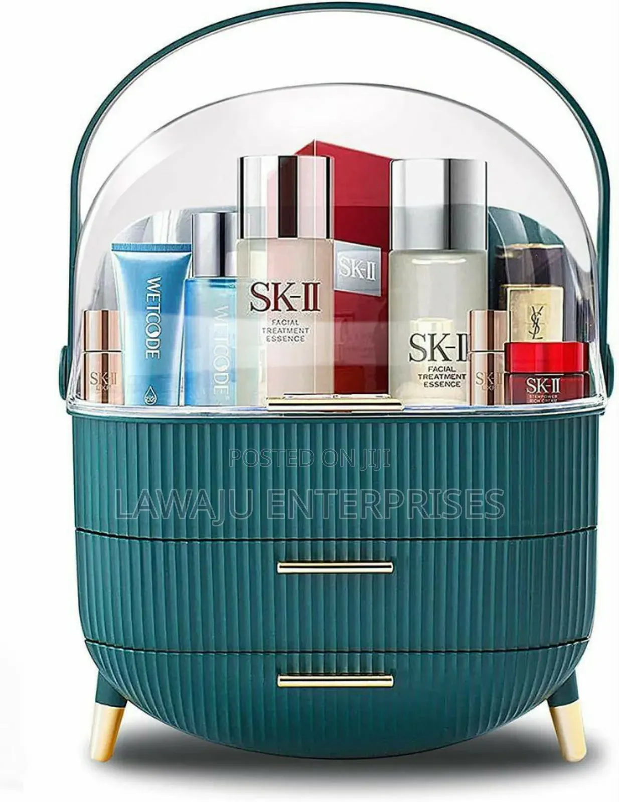 Blue Acrylic Makeup Organizer