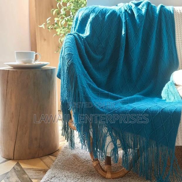 Emerald Knitted Throw Blanket - main view