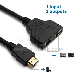 HDMI Splitter Cable 1 X2 (1 Male Input to 2 Female Output)