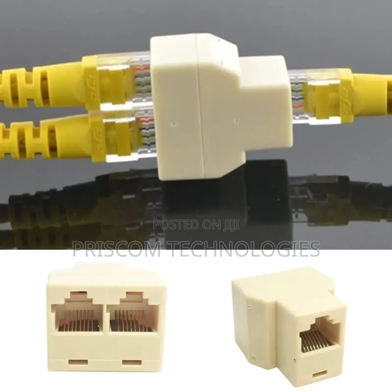 RJ45 Ethernet Cable LAN Port 1 to 2 Socket Splitter