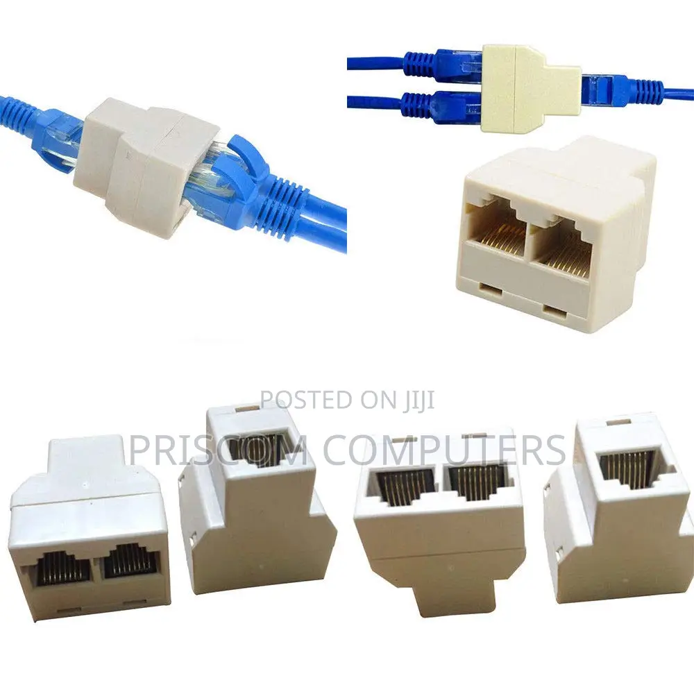 RJ45 Ethernet Cable LAN Port 1 to 2 Socket Splitter