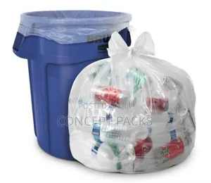 50pcs- 50litres Size Large Clear Printed Garbage Bags.