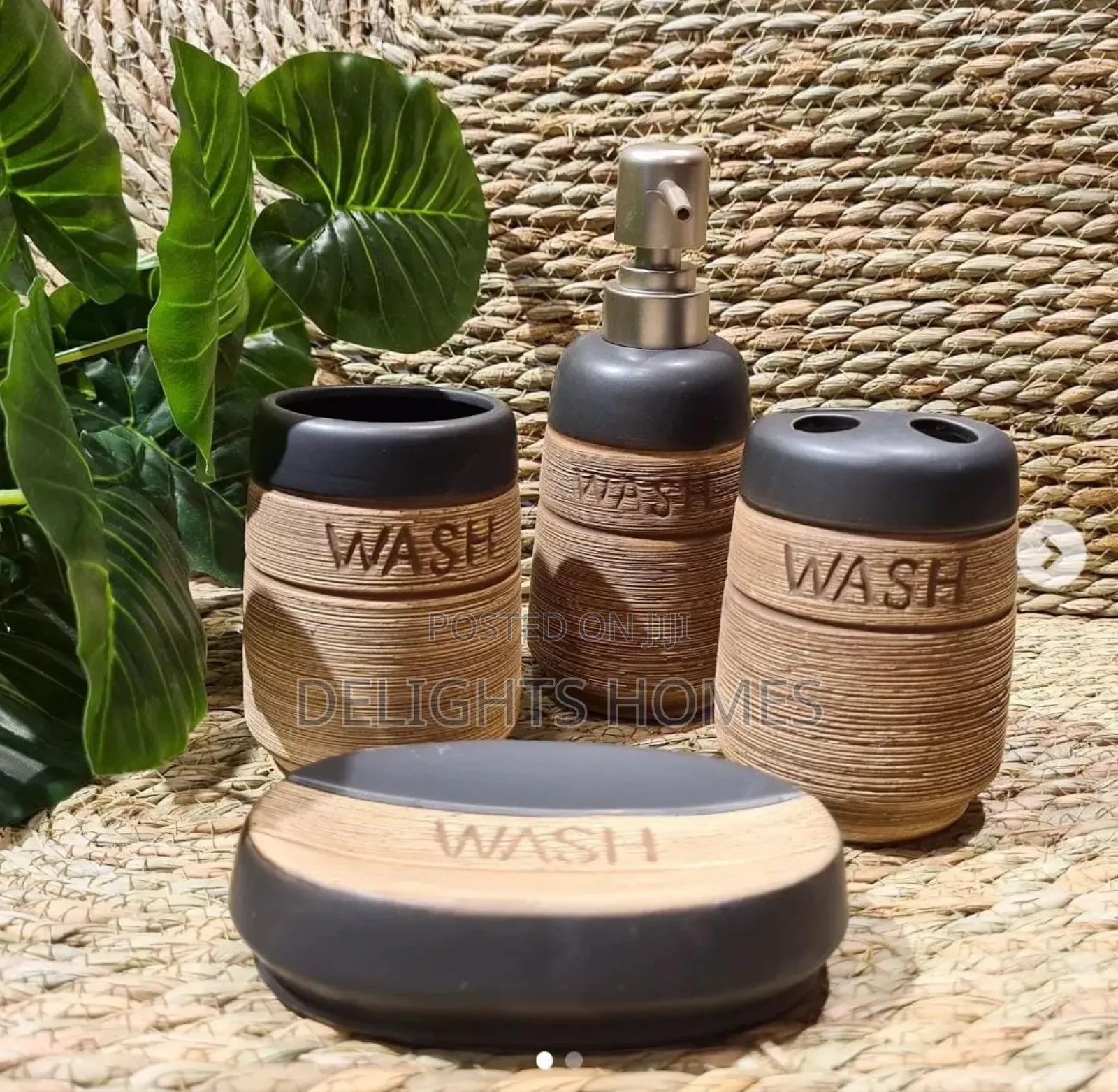 Fancy Ceramic Wash 4in1 Bathroom Set
