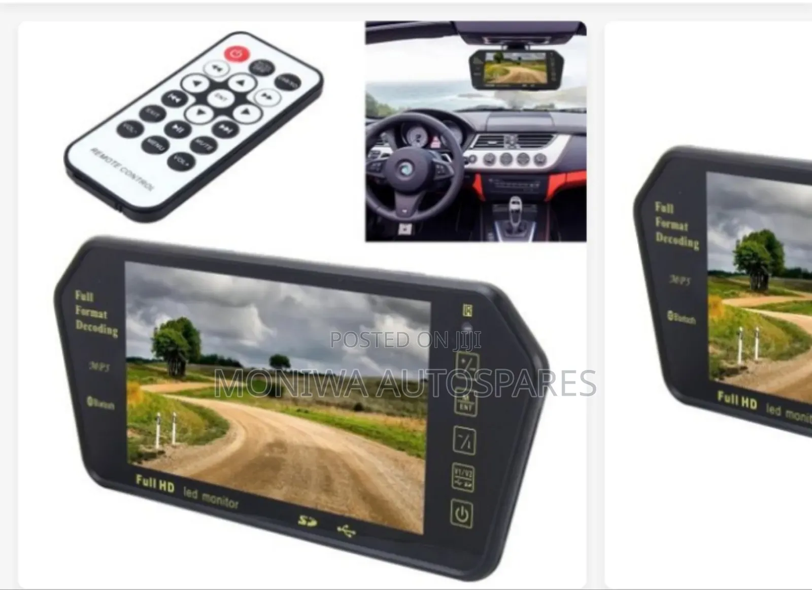 7 Inches TFT Rear View Mirror With Bluetooth
