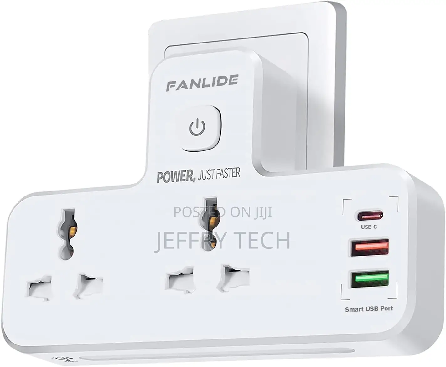 Wall Mount Power Strip With USB C, Multi Plug Adapter Outlet