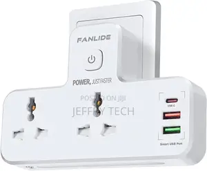 Wall Mount Power Strip With USB C, Multi Plug Adapter Outlet