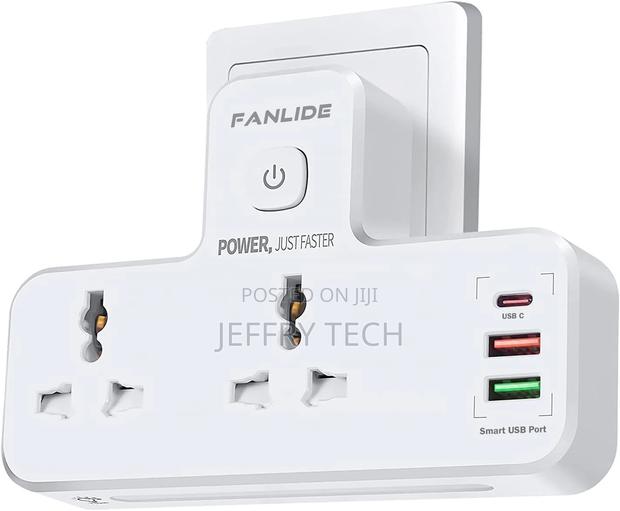 Wall Mount Power Strip With USB C, Multi Plug Adapter Outlet - main view