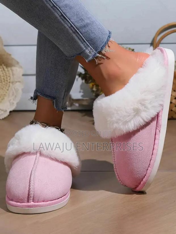 Pink Cashmere Fur Indoor Shoes - main view