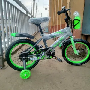 Green Size 16" Kids Bikes With Training Wheels