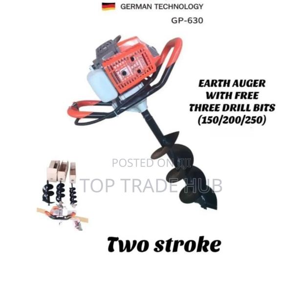 Two Stroke Earth Auger With 3 Drill Bits- 150/200/250