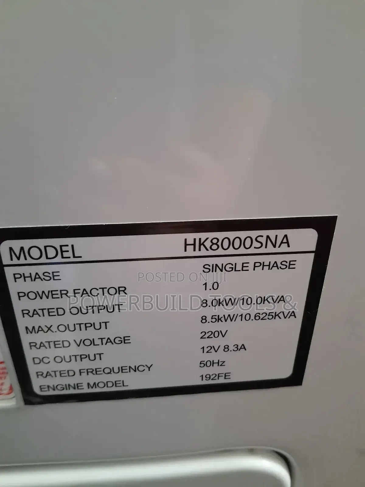 10kva Single Phase Hisaki Generator