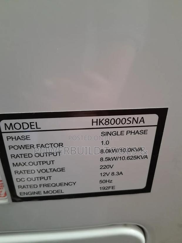 10kva Single Phase Hisaki Generator - thumbnail 3