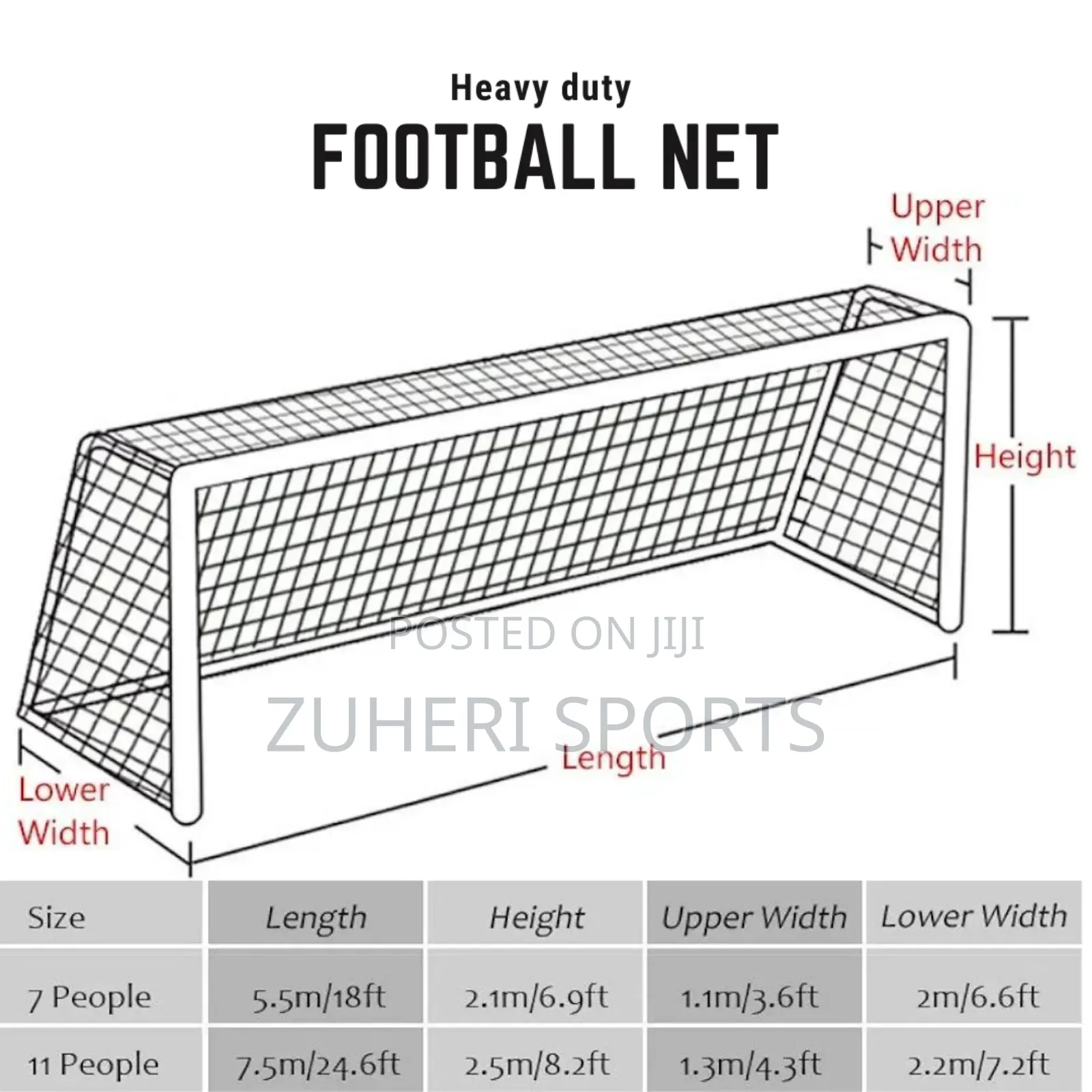 Football Nets 7 Aside Heavy Duty Weather Resistant