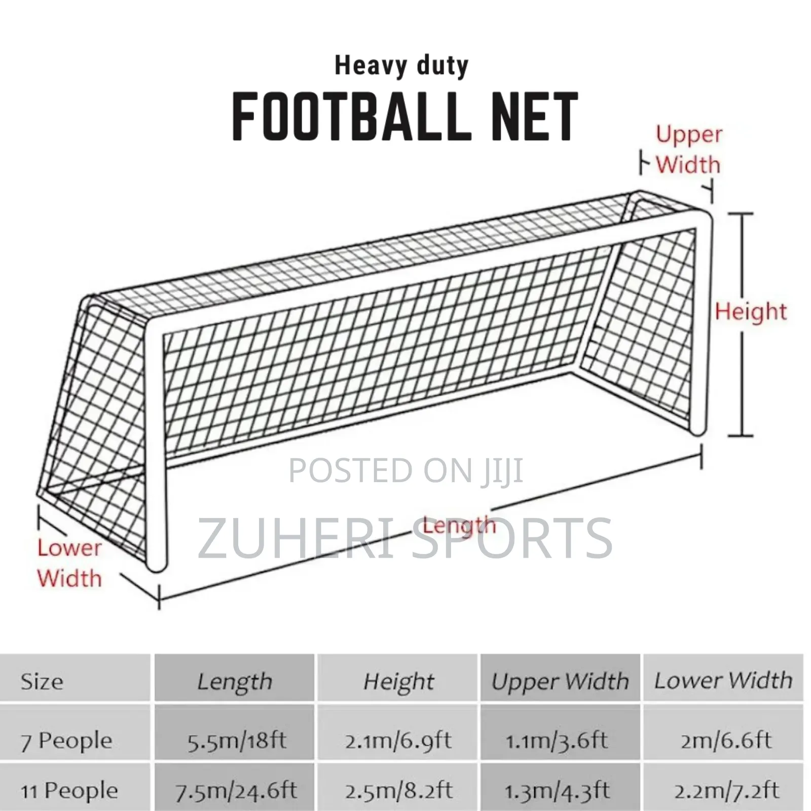 Football Nets 11 Aside Heavy Duty Heat Resistant Waterproof
