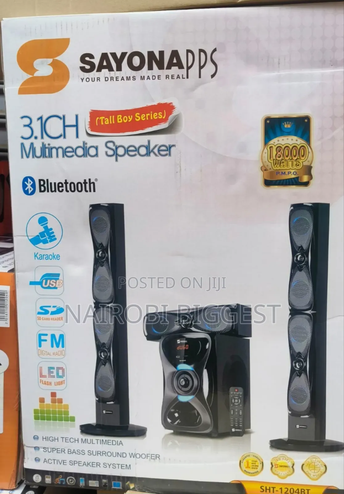 Sayona SHT-1204BT 3.1ch System Tallboy Speaker