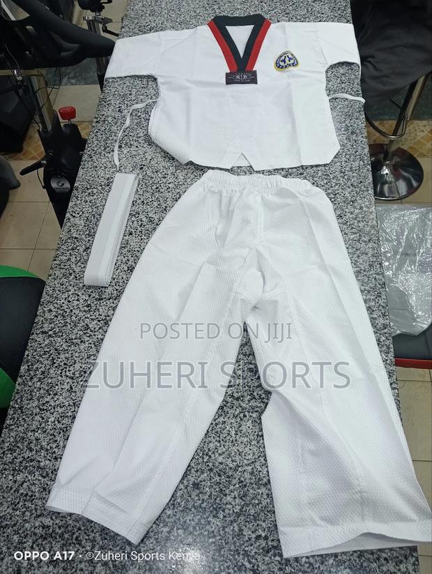 Adult Taekwondo Uniform With White Belt - thumbnail 2