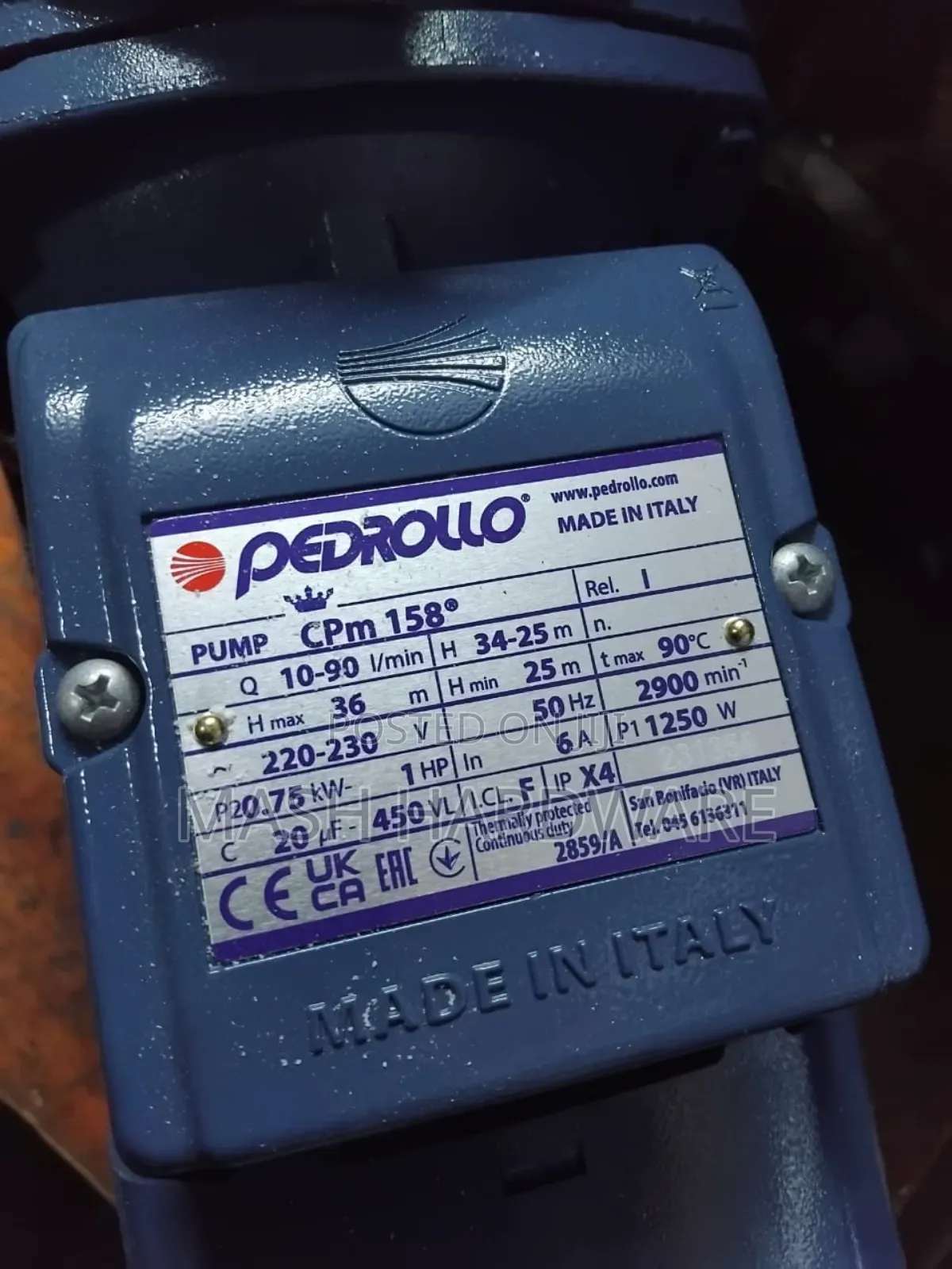 1hp Pedrollo Pump