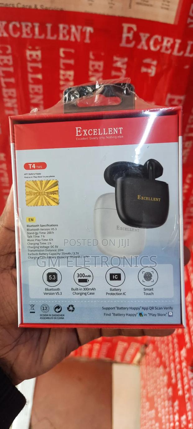 Excellent T4 TWS 4X Extra Bass True Wireless Earbuds - thumbnail 2