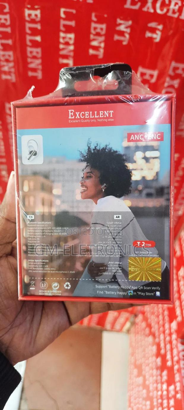 Excellent T2 TWS Wireless Earbuds.(Black) - thumbnail 2