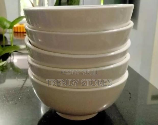7 Inch Ceramic White Bowls - main view