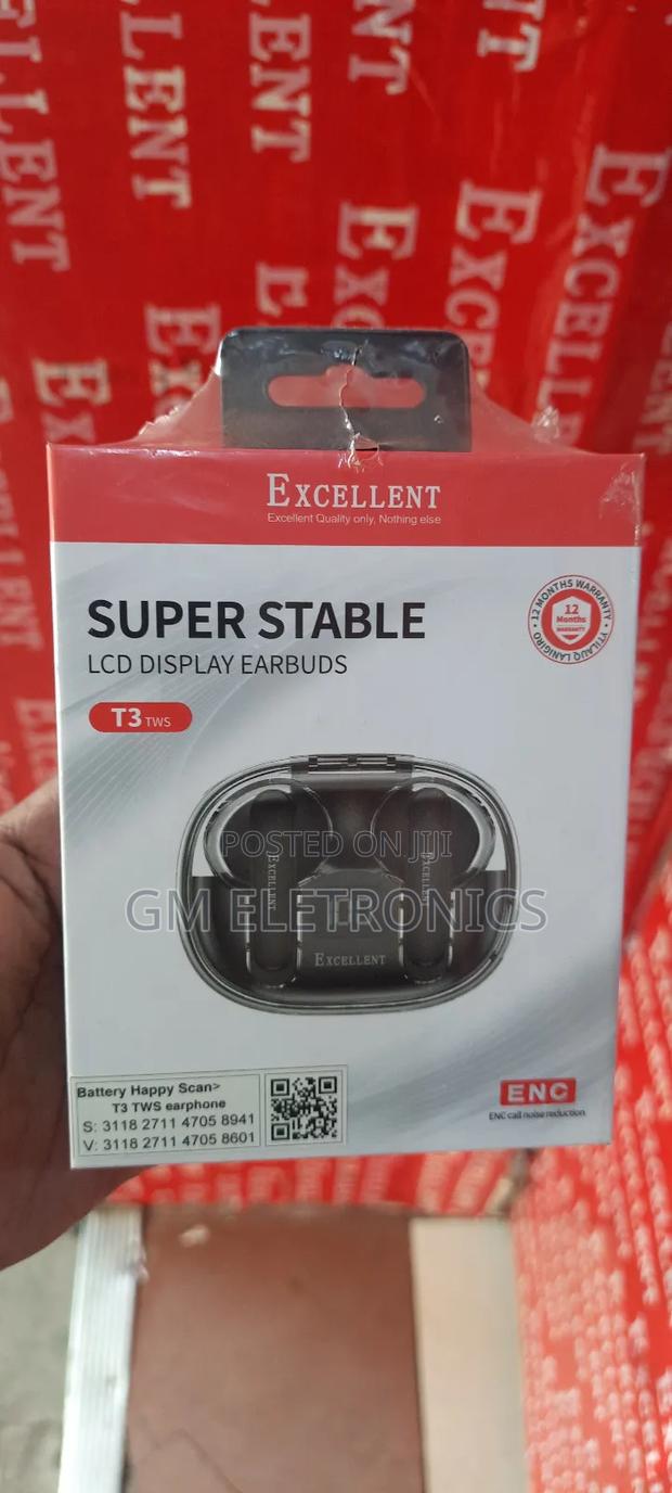 Excellent T3 Super Stable LCD Display Pods Earbuds TWS. - thumbnail 2