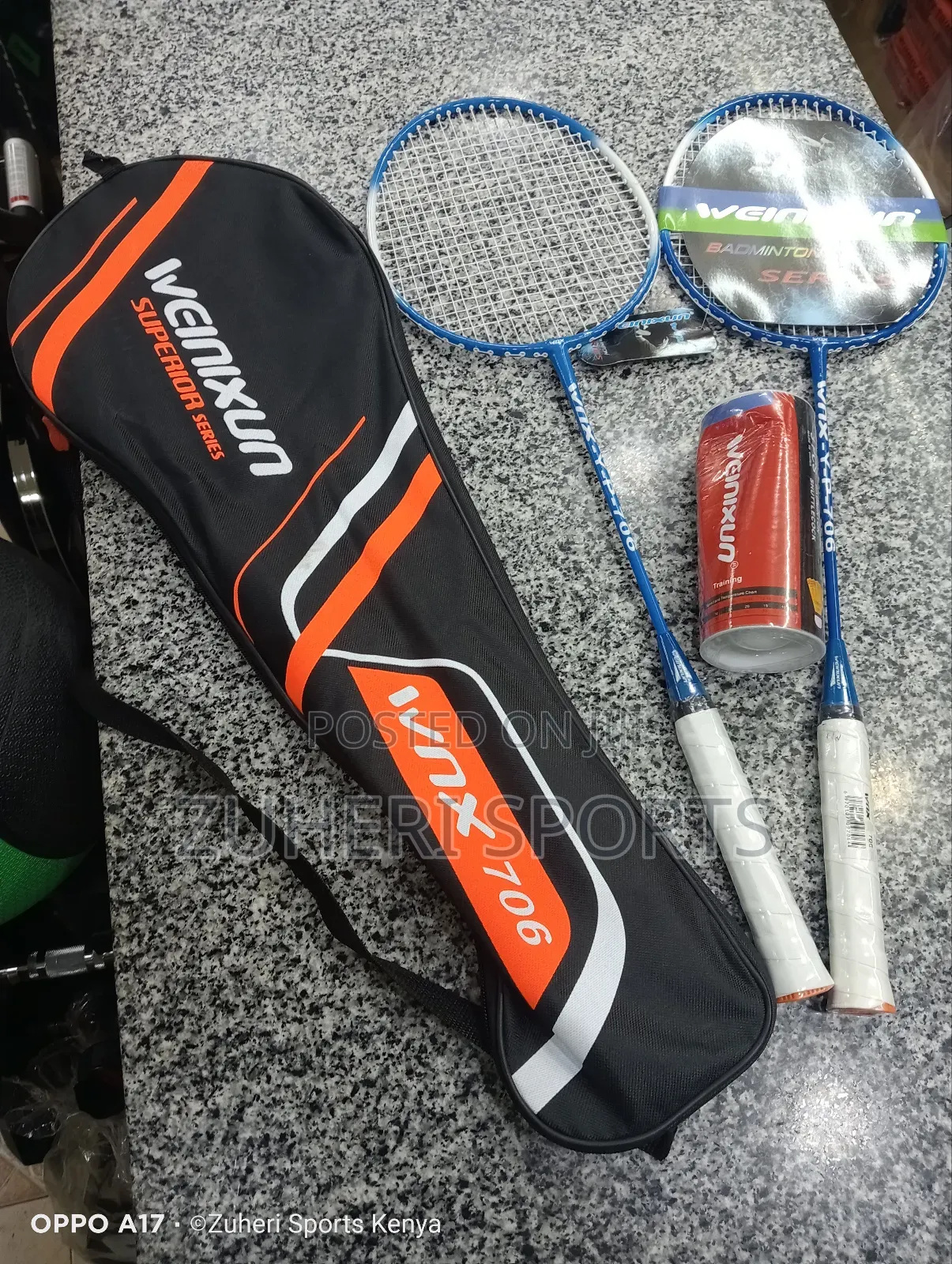 Badminton Racket Set; 2 Rackets and 3 Shuttle Corks
