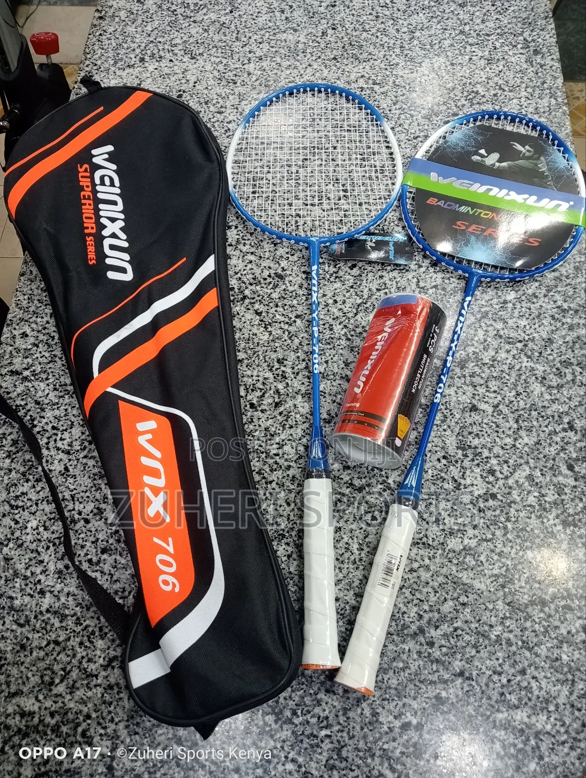 Badminton Racket Set; 2 Rackets and 3 Shuttle Corks