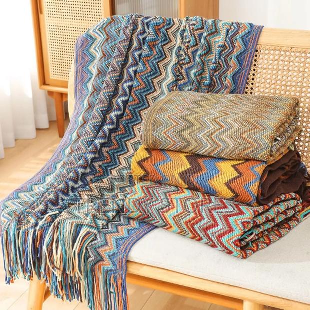 Cashmere Bohemian Throw Blanket - main view