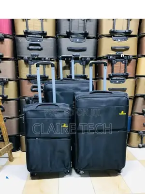 Black 3 in 1 Fabric Luxurious Traveling Suitcase Bags