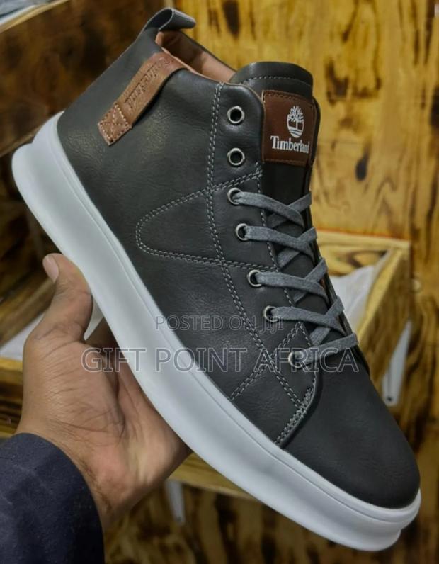 Black Leather Smart Casual High Cut Boot for Men - main view