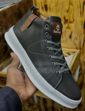 Black Leather Smart Casual High Cut Boot for Men